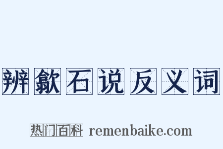 辨歙石说反义词是什么意思的图片